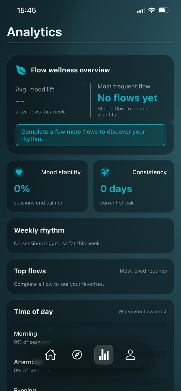 Flow home screen preview.